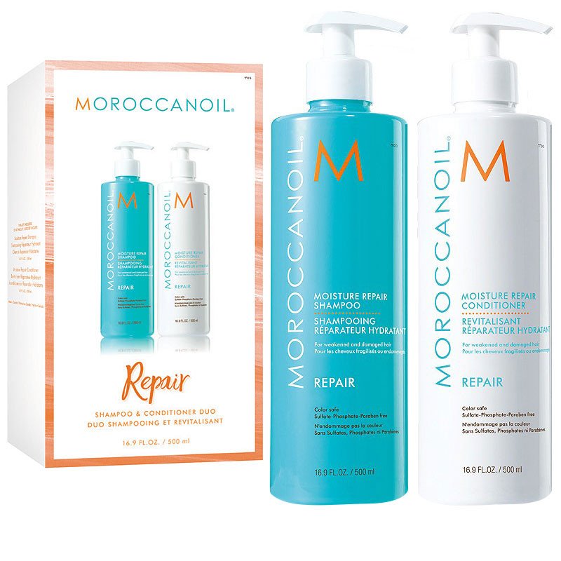 Set sampon si balsam reparator Moroccanoil Duo Repair 2x500ml