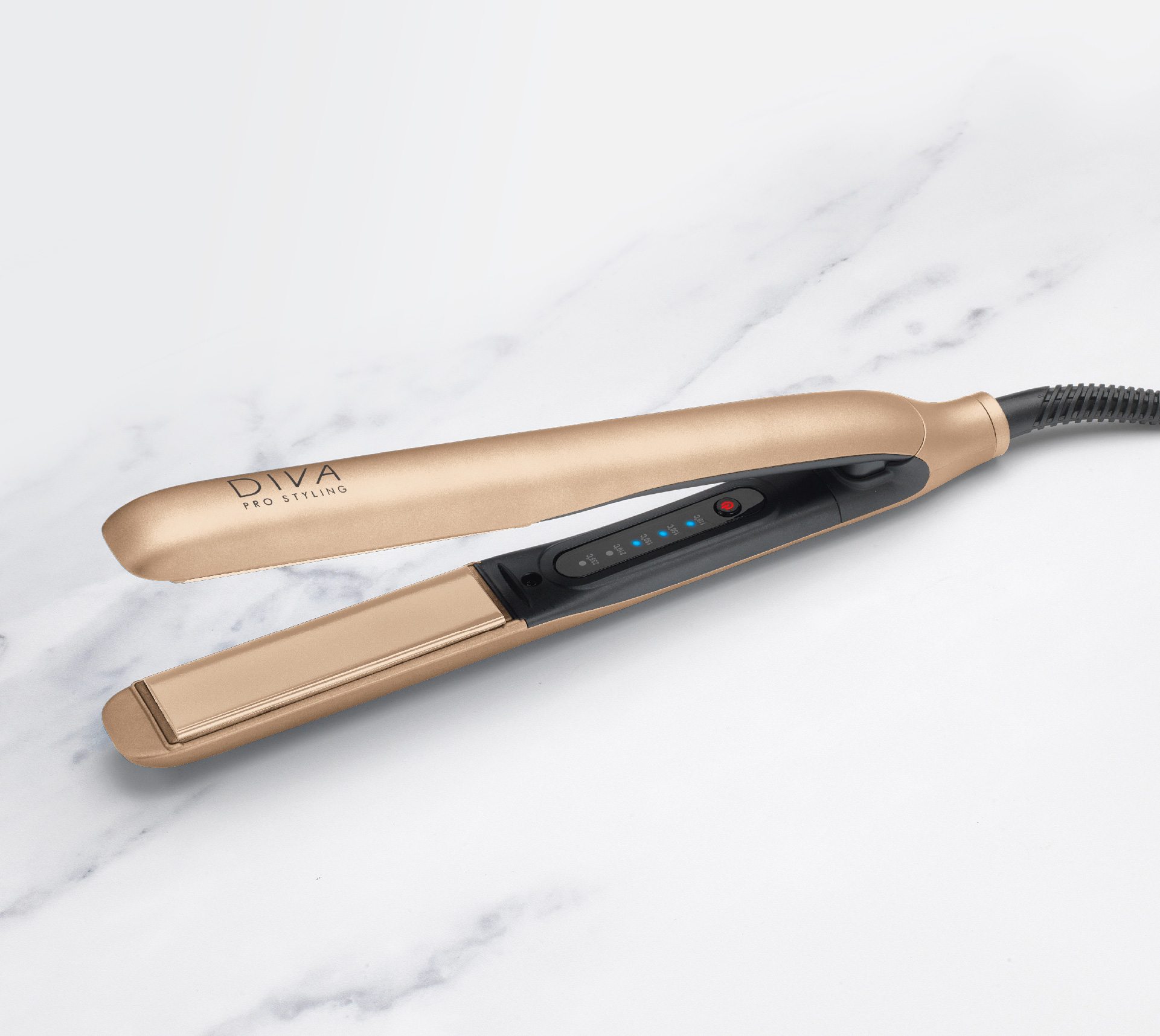 Placa de indreptat profesionala Diva Pro Styling Precious Metals Touch - Rose Gold