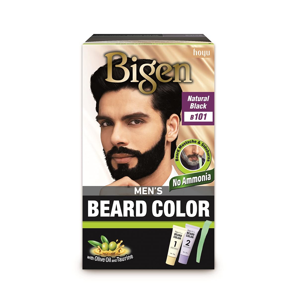 Vopsea profesionala pentru barba Bigen Beard Color 101 - negru natural