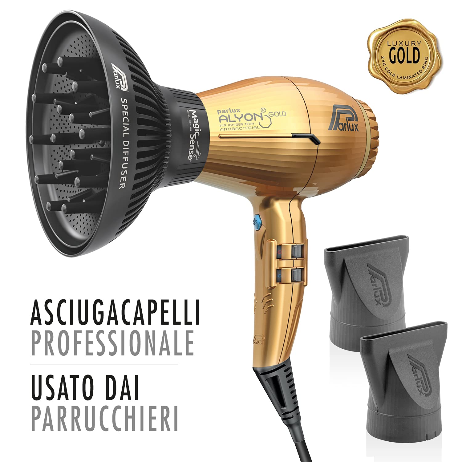 Parlux Alyon Gold Edition - uscator de par profesional 2250W BONUS difuzor Magic Sense