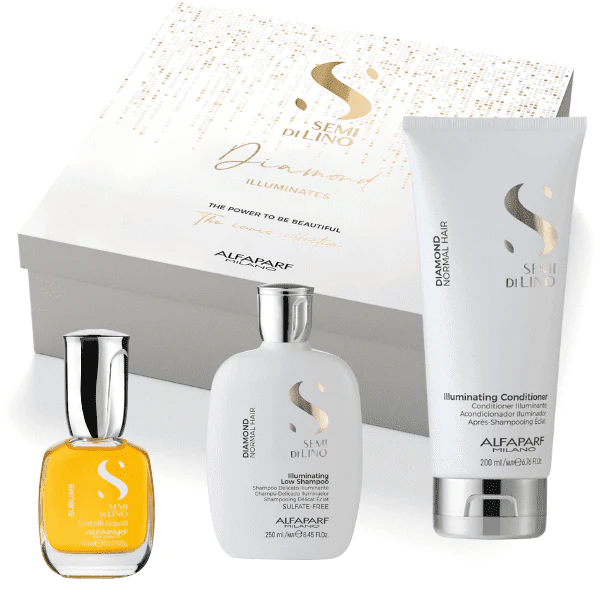 Set hidratare si stralucire par uscat Alfaparf Milano SDL Diamond The Iconic Collection