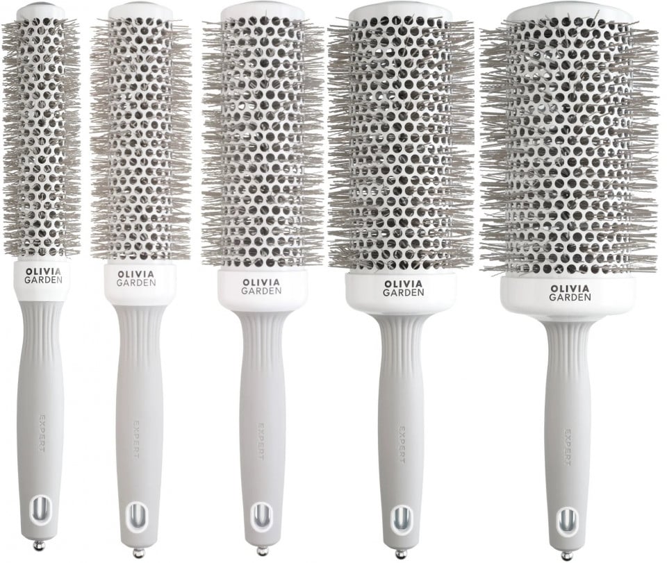 Olivia Garden Kit 5 perii de par Expert Blowout Speed White&Grey