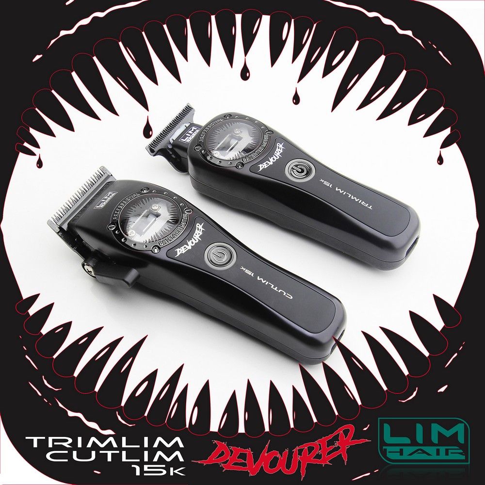 Cutlim & Trimlim Devourer 15K Black Edition- set masina de tuns plus masina de contur - motor magnetic Vector 15000 RPM (editie limitata)