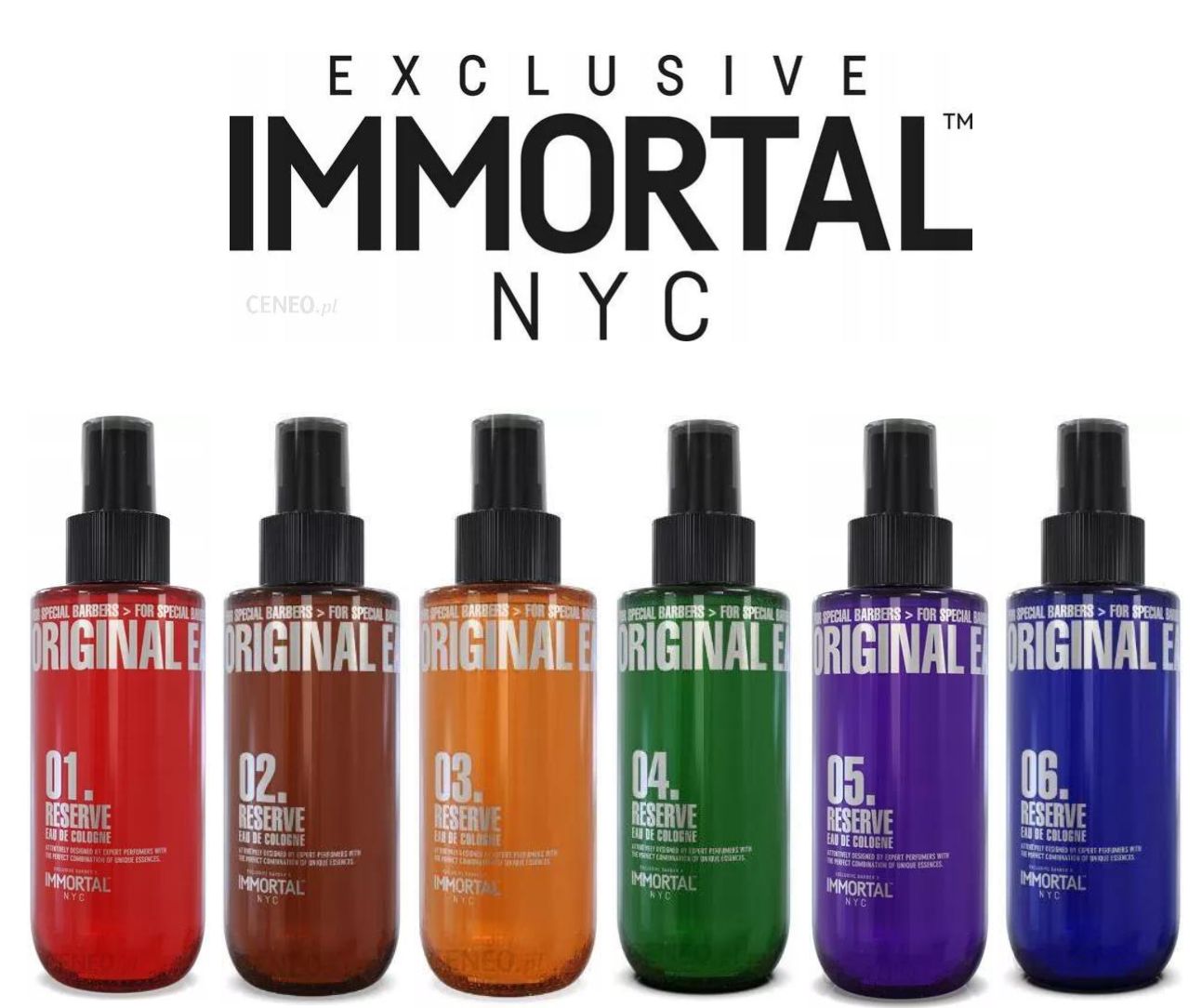 Immortal NYC Original Reserve Collection Eau de Cologne - set 6 arome aftershave 150ml