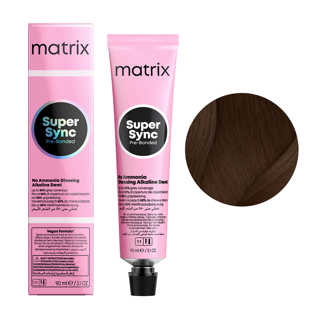 Vopsea de par fara amoniac Matrix Professional Super Sync 90ml 5NN