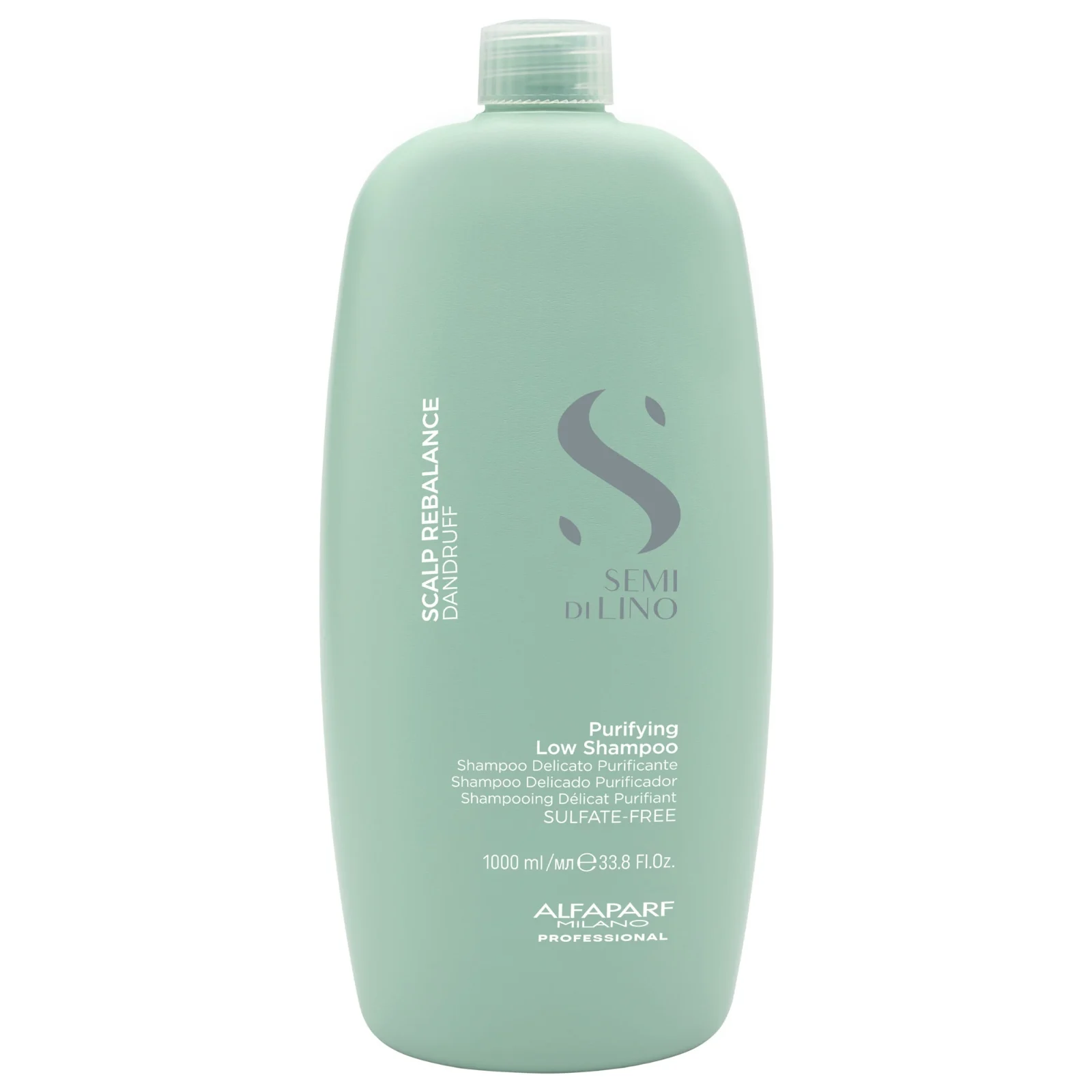Alfaparf Milano Semi di Lino Scalp Rebalance Purifying Low Shampoo 1000ml – Sampon Purificator pentru Scalp cu Matreata Uscata sau Grasa