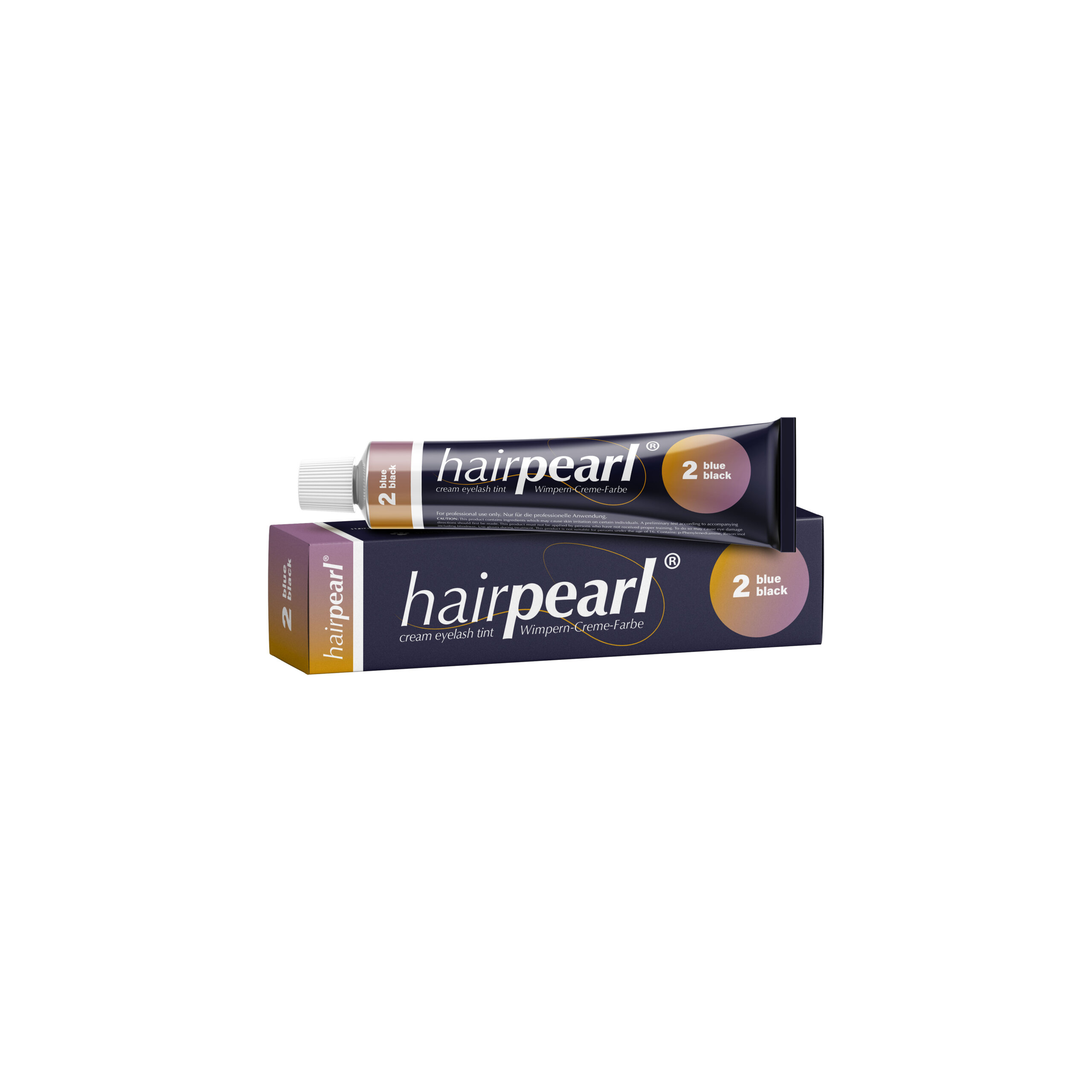 Hairpearl Tint No.2 Blue Black – vopsea cremă pentru gene și sprâncene, ton albastru-negru intens