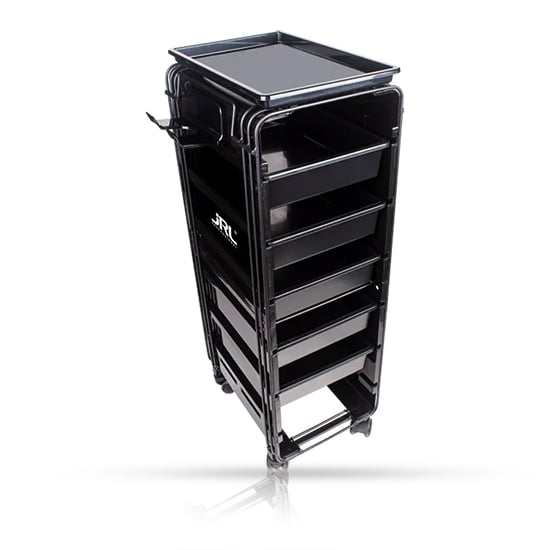 Ucenic Frizerie Profesional JRL TL00025 – Troler cu Sertare și Roți, Negru