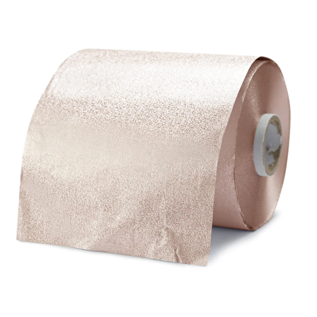 Folie aluminiu embosata pentru vopsit rose gold 100 metri