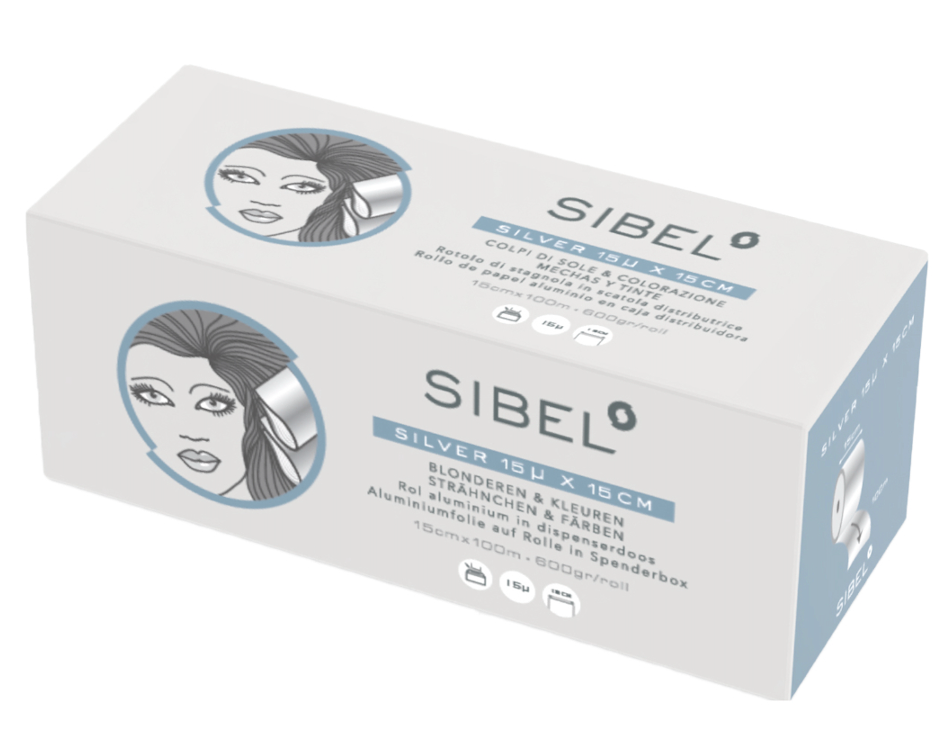 Folie de aluminiu pentru suvite, Sibel, Silver 15cm x 100m, 480gr