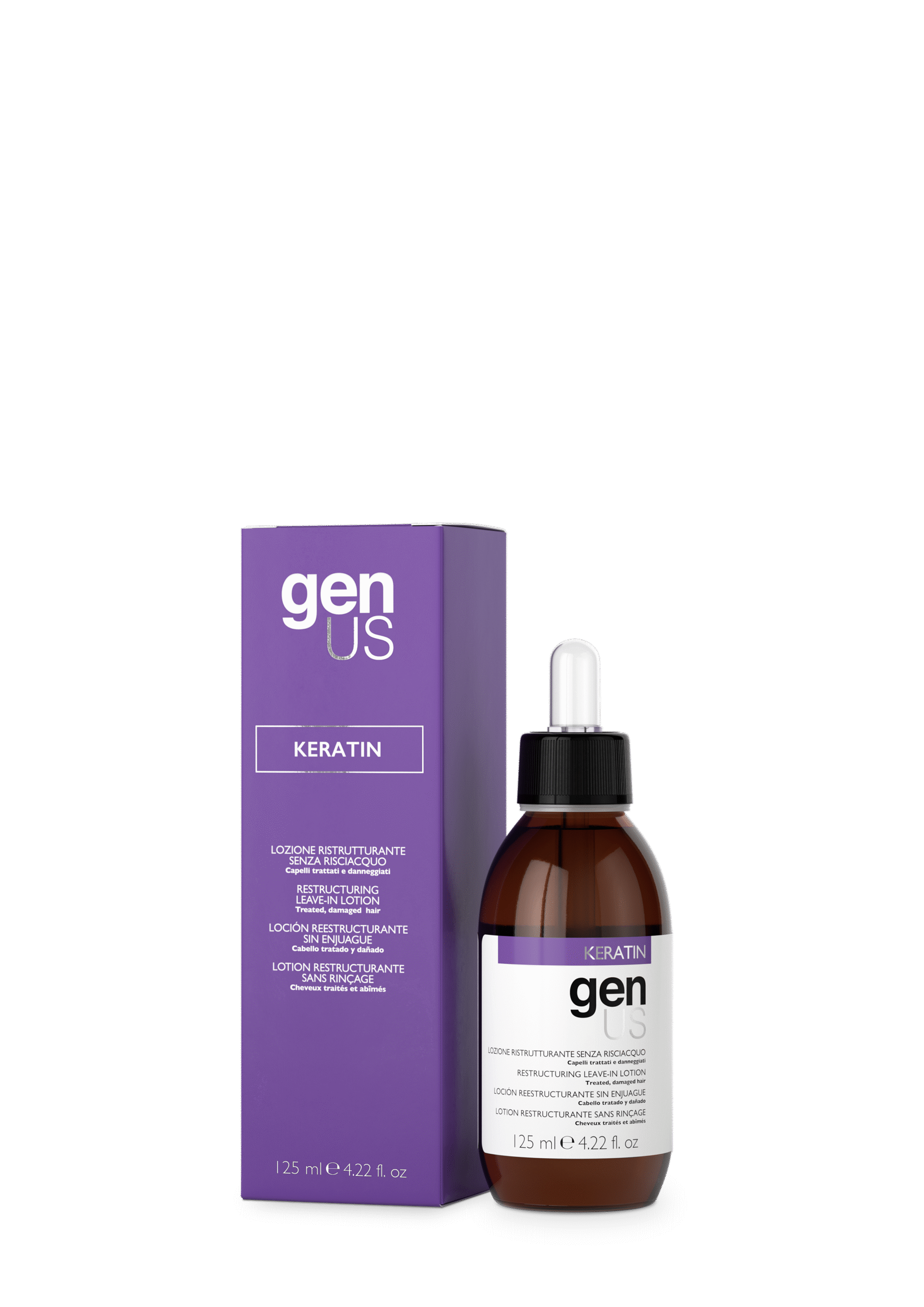 Lotiune leave-in restructuranta pentru par deteriorat – Genus Hair Keratin 125ml