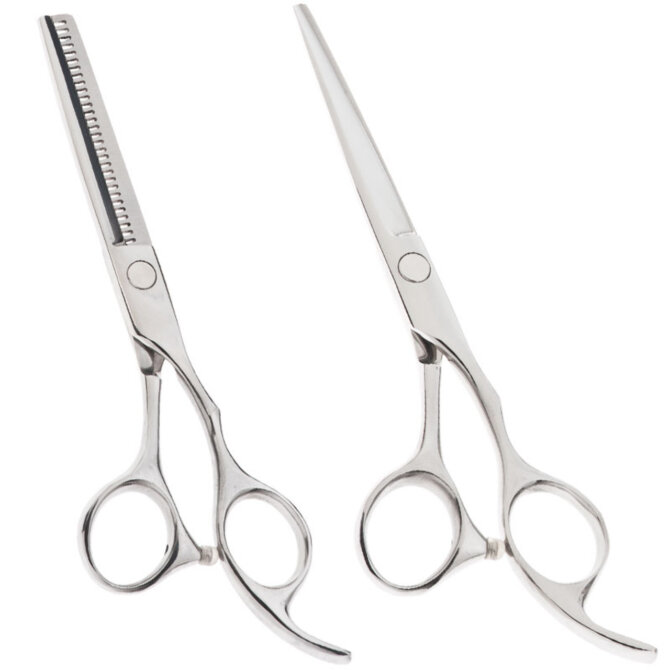 Set foarfeca de tuns si filat Dowa Academy Plus 5.5″ Stângaci BONUS pieptan JRL Professional  301